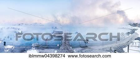 Picture - View of the geothermal Myvatn Nature Baths, North Iceland, Iceland, Europe. Fotosearch