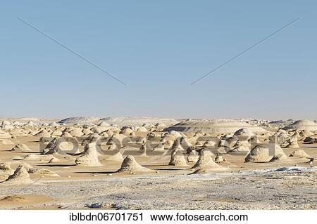 Stock Image - View over the white desert, Western Libyan desert, Egypt, Africa. Fotosearch