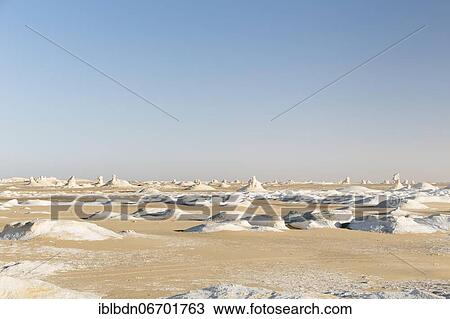 Stock Image - View over the white desert, Western Libyan desert, Egypt, Africa. Fotosearch