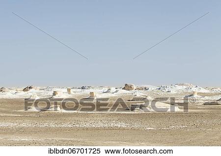 Stock Photography - View over the white desert, Western Libyan desert, Egypt, Africa. Fotosearch