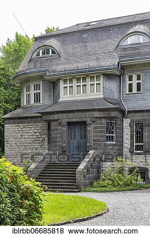 Stock Photo - Villa Hohenhof, Architect Henry van de Velde, Art Nouveau, Museum Hagener Impuls, Artists' Colony Hohenhof, Hagen, Westphalia, Ruhr Area, North Rhine-Westphalia, Germany, Europe. Fotosearch