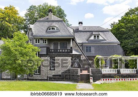 Villa Hohenhof, Architect Henry van de Velde, Art Nouveau, Museum Hagener Impuls, Artists' Colony Hohenhof, Hagen, Westphalia, Ruhr Area, North Rhine-Westphalia, Germany, Europe View Large Photo Image Stock Photo - Villa Hohenhof, Architect Henry van de Velde, Art Nouveau, Museum Hagener Impuls, Artists' Colony Hohenhof, Hagen, Westphalia, Ruhr Area, North Rhine-Westphalia, Germany, Europe. Fotosearch