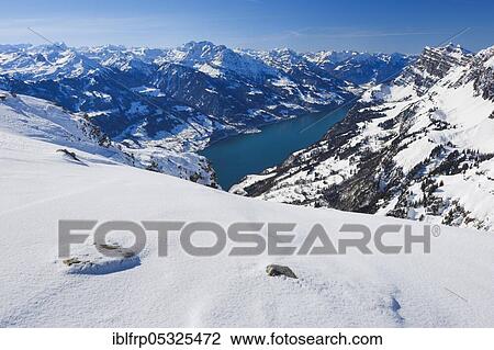 Walensee, Churfirsten, Glarus Alps, Switzerland, Europe View Large Photo Image Stock Image - Walensee, Churfirsten, Glarus Alps, Switzerland, Europe. Fotosearch