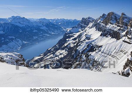 Walensee, Churfirsten, Glarus Alps, Switzerland, Europe View Large Photo Image Stock Image - Walensee, Churfirsten, Glarus Alps, Switzerland, Europe. Fotosearch