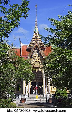 Wat Chalong, temple on Phuket, Thailand, Asia View Large Photo Image Stock Photo - Wat Chalong, temple on Phuket, Thailand, Asia. Fotosearch