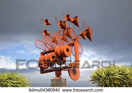 Wind chime or weather vane, sculpture by César Manrique, Arrieta, Lanzarote, Canary Islands, Spain, Europe View Large Photo Image Stock Image - Wind chime or weather vane, sculpture by César Manrique, Arrieta, Lanzarote, Canary Islands, Spain, Europe. Fotosearch