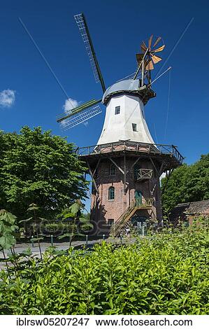 Windmill, Barssel an der Soeste, Oldenburger Münsterland, Lower Saxony, Germany, Europe View Large Photo Image Stock Photo - Windmill, Barssel an der Soeste, Oldenburger Münsterland, Lower Saxony, Germany, Europe. Fotosearch