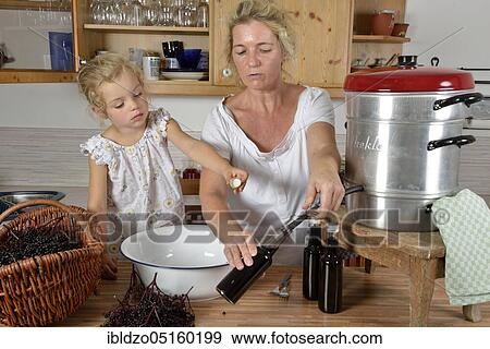 Woman and girl cooking elderberry juice (Sambucus nigra) (Sambuci fructus) View Large Photo Image Stock Photo - Woman and girl cooking elderberry juice (Sambucus nigra) (Sambuci fructus). Fotosearch