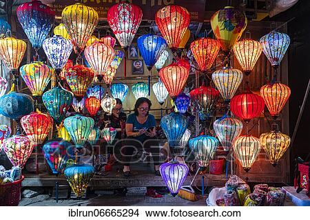 Woman selling colourful lamps, Hoi An, Vietnam, Asia View Large Photo Image Picture - Woman selling colourful lamps, Hoi An, Vietnam, Asia. Fotosearch