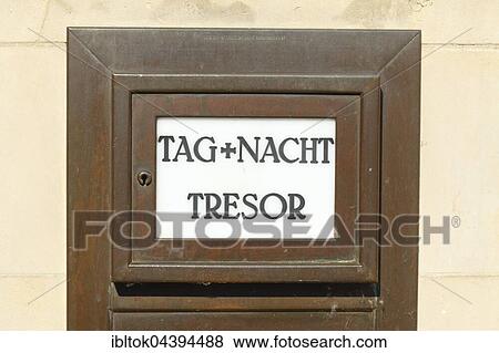 Writing on safe at bank, Tag + Nacht Tresor, vault, Bremen, Germany, Europe View Large Photo Image Stock Photo - Writing on safe at bank, Tag + Nacht Tresor, vault, Bremen, Germany, Europe. Fotosearch