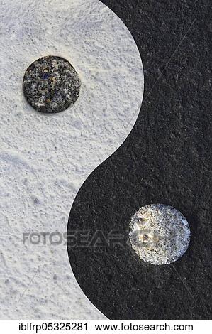 Stock Image - Ying Yang, stone detail. Fotosearch