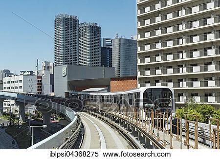Yurikamome automated train in Daiba, Odaiba, Tokyo, Japan, Asia View Large Photo Image Stock Photography - Yurikamome automated train in Daiba, Odaiba, Tokyo, Japan, Asia. Fotosearch