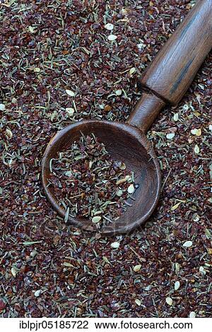 Zaatar, Za'atar, Zatar, Zahtar, spice mixture of sumac, sesame seeds, thyme, salt, North African cuisine View Large Photo Image Stock Image - Zaatar, Za'atar, Zatar, Zahtar, spice mixture of sumac, sesame seeds, thyme, salt, North African cuisine. Fotosearch