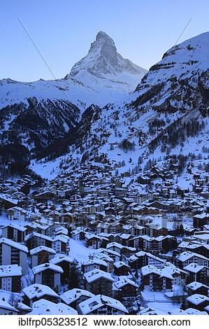 Stock Image - Zermatt and Matterhorn, Valais, Switzerland, Europe. Fotosearch