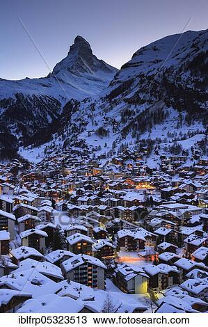 Stock Image - Zermatt and Matterhorn, Valais, Switzerland, Europe. Fotosearch