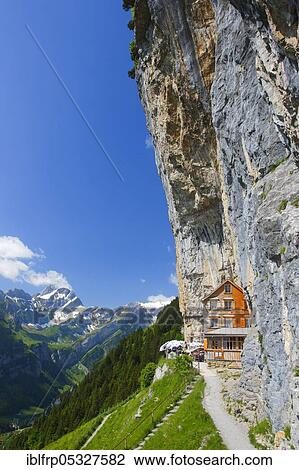 Stock Image - Äscher Wildkirchli, Appenzell Innerrhoden, Switzerland, Europe. Fotosearch