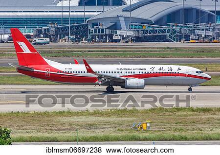 Stock Photo - A Boeing 737-800 aircraft of Shanghai Airlines with registration number B-1901 at Guangzhou Airport (CAN), Guangzhou, China, Asia. Fotosearch