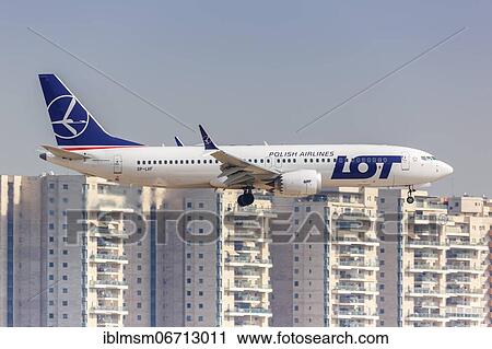 A Boeing 737 MAX 8 aircraft of LOT Polish Airlines with registration SP-LVF at Tel Aviv Airport, Israel, Asia View Large Photo Image Stock Image - A Boeing 737 MAX 8 aircraft of LOT Polish Airlines with registration SP-LVF at Tel Aviv Airport, Israel, Asia. Fotosearch