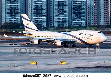 A Boeing 747-400 aircraft of El Al Israel Airlines with registration number 4X-ELA at Tel Aviv Airport, Israel, Asia View Large Photo Image Stock Photo - A Boeing 747-400 aircraft of El Al Israel Airlines with registration number 4X-ELA at Tel Aviv Airport, Israel, Asia. Fotosearch