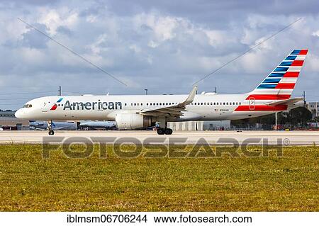 A Boeing 757-200 aircraft of American Airlines with registration N186AN at Miami Airport, USA, North America View Large Photo Image Picture - A Boeing 757-200 aircraft of American Airlines with registration N186AN at Miami Airport, USA, North America. Fotosearch