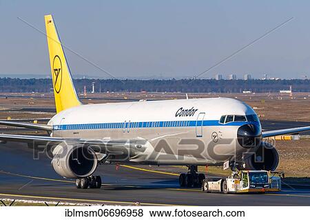 A Boeing 767-300ER aircraft of Condor with registration D-ABUM in the retro special livery at Frankfurt Airport (FRA), Frankfurt, Germany, Europe View Large Photo Image Stock Photo - A Boeing 767-300ER aircraft of Condor with registration D-ABUM in the retro special livery at Frankfurt Airport (FRA), Frankfurt, Germany, Europe. Fotosearch
