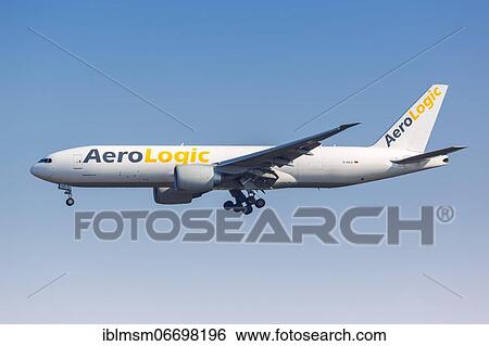 Stock Photograph - A Boeing 777F aircraft of AeroLogic with registration D-AALE at Leipzig Halle Airport (LEJ), Leipzig, Germany, Europe. Fotosearch