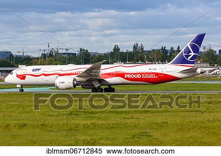 A Boeing 787-9 Dreamliner aircraft of LOT Polskie Linie Lotnicze with registration SP-LSC at Warsaw Airport, Poland, Europe View Large Photo Image Stock Photography - A Boeing 787-9 Dreamliner aircraft of LOT Polskie Linie Lotnicze with registration SP-LSC at Warsaw Airport, Poland, Europe. Fotosearch