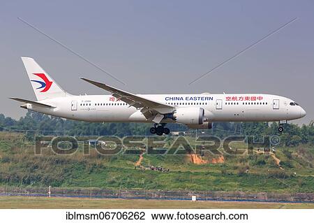 A China Eastern Airlines Boeing 787-9 Dreamliner aircraft with registration number B-206K at Chengdu Airport, China, Asia View Large Photo Image Stock Image - A China Eastern Airlines Boeing 787-9 Dreamliner aircraft with registration number B-206K at Chengdu Airport, China, Asia. Fotosearch