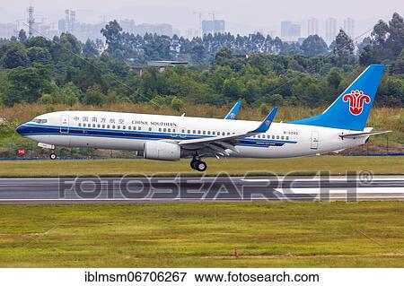 A China Southern Airlines Boeing 737-800 aircraft with registration number B-5042 at Chengdu Airport, China, Asia View Large Photo Image Stock Photo - A China Southern Airlines Boeing 737-800 aircraft with registration number B-5042 at Chengdu Airport, China, Asia. Fotosearch