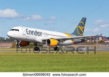 Stock Photography - A Condor Airbus A320 with the registration D-AICI at Stuttgart Airport, Germany, Europe. Fotosearch