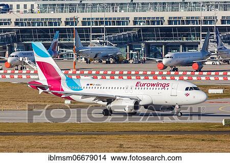 A Eurowings Airbus A319 with registration D-AGWJ at Stuttgart Airport (STR), Stuttgart, Germany, Europe View Large Photo Image Picture - A Eurowings Airbus A319 with registration D-AGWJ at Stuttgart Airport (STR), Stuttgart, Germany, Europe. Fotosearch