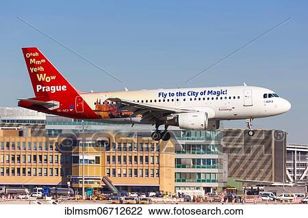 A Eurowings Airbus A319 with the registration OK-NEP in the special livery Prague lands at Stuttgart Airport, Germany, Europe View Large Photo Image Stock Image - A Eurowings Airbus A319 with the registration OK-NEP in the special livery Prague lands at Stuttgart Airport, Germany, Europe. Fotosearch