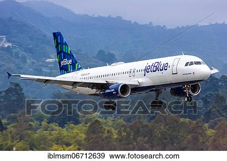A JetBlue Airbus A320 aircraft with registration number N585JB lands at Medellin Rio Airport, Colombia, South America View Large Photo Image Stock Photo - A JetBlue Airbus A320 aircraft with registration number N585JB lands at Medellin Rio Airport, Colombia, South America. Fotosearch