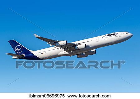 A Lufthansa Airbus A340-300 with the registration D-AIGT at Frankfurt Airport (FRA), Frankfurt, Germany, Europe View Large Photo Image Stock Photography - A Lufthansa Airbus A340-300 with the registration D-AIGT at Frankfurt Airport (FRA), Frankfurt, Germany, Europe. Fotosearch