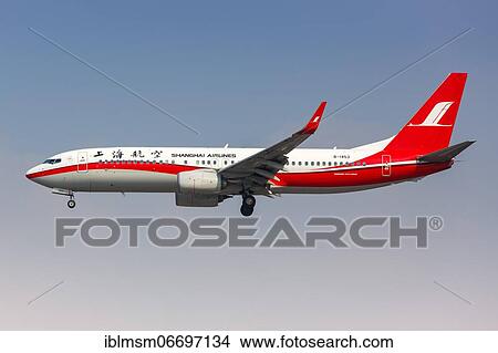 A Shanghai Airlines Boeing 737-800 with registration number B-1453 at Shanghai Hongqiao Airport (SHA), Shanghai, China, Asia View Large Photo Image Picture - A Shanghai Airlines Boeing 737-800 with registration number B-1453 at Shanghai Hongqiao Airport (SHA), Shanghai, China, Asia. Fotosearch