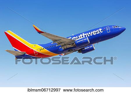 Stock Photo - A Southwest Airlines Boeing 737-700 aircraft with registration number N744SW at Phoenix Airport, USA, North America. Fotosearch