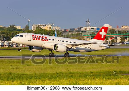 A Swiss Airbus A220-300 with the registration HB-JCM at Warsaw Airport, Poland, Europe View Large Photo Image Stock Photo - A Swiss Airbus A220-300 with the registration HB-JCM at Warsaw Airport, Poland, Europe. Fotosearch