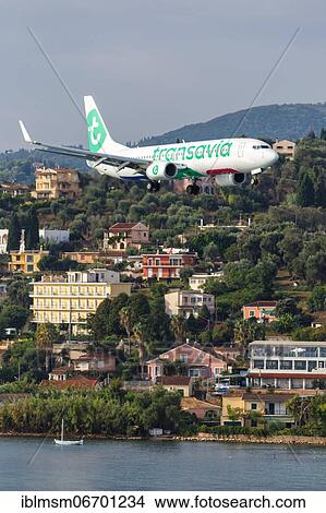 A Transavia Boeing 737-800 with registration number PH-HXJ at Corfu Airport (CFU), Corfu, Greece, Europe View Large Photo Image Picture - A Transavia Boeing 737-800 with registration number PH-HXJ at Corfu Airport (CFU), Corfu, Greece, Europe. Fotosearch