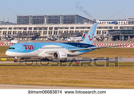 A TUI Boeing 787-8 Dreamliner aircraft with registration number OO-LOE at Stuttgart Airport (STR), Stuttgart, Germany, Europe View Large Photo Image Picture - A TUI Boeing 787-8 Dreamliner aircraft with registration number OO-LOE at Stuttgart Airport (STR), Stuttgart, Germany, Europe. Fotosearch