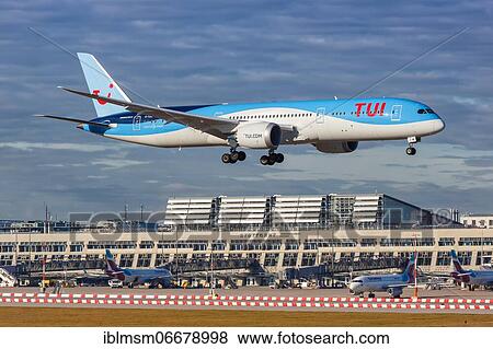 Stock Photo - A TUI Boeing 787-9 Dreamliner aircraft with registration G-TUIN at Stuttgart Airport (STR), Stuttgart, Germany, Europe. Fotosearch