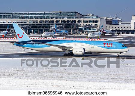 A TUI Boeing 787-9 Dreamliner aircraft with registration G-TUIK at Stuttgart Airport (STR), Stuttgart, Germany, Europe View Large Photo Image Stock Photograph - A TUI Boeing 787-9 Dreamliner aircraft with registration G-TUIK at Stuttgart Airport (STR), Stuttgart, Germany, Europe. Fotosearch