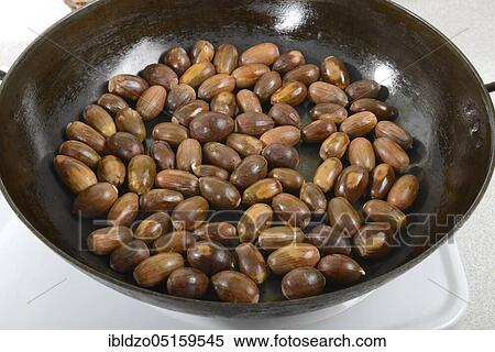 Acorns roasted, English oak, summer oak (Quercus robur), roasted, roasted, pan View Large Photo Image Stock Photography - Acorns roasted, English oak, summer oak (Quercus robur), roasted, roasted, pan. Fotosearch
