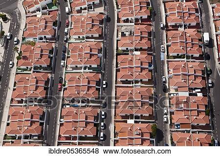 Stock Photo - Aerial view of Abades streets, Tenerife, Spain, Europe. Fotosearch