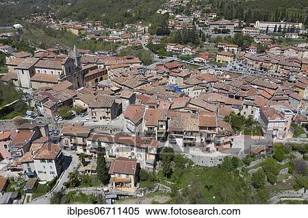 Aerial view of the mountain village of Sospel on the river Bevera at the edge of the Mercantour National Park, Alpes-Maritimes department, Provence Alpes Cote d'Azur region, France, Europe View Large Photo Image Stock Photography - Aerial view of the mountain village of Sospel on the river Bevera at the edge of the Mercantour National Park, Alpes-Maritimes department, Provence Alpes Cote d'Azur region, France, Europe. Fotosearch