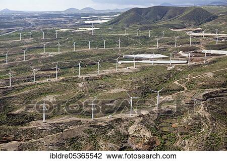 Aerial view wind turbines, Tenerife, Spain, Europe View Large Photo Image Stock Image - Aerial view wind turbines, Tenerife, Spain, Europe. Fotosearch