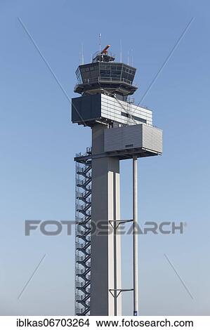 Air traffic control tower, Düsseldorf Airport, North Rhine-Westphalia, Germany, Europe View Large Photo Image Picture - Air traffic control tower, Düsseldorf Airport, North Rhine-Westphalia, Germany, Europe. Fotosearch