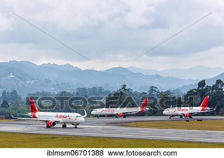 Airbus aircraft of Avianca at Medellin Rio Airport (MDE), Medellin, Colombia, South America View Large Photo Image Stock Photo - Airbus aircraft of Avianca at Medellin Rio Airport (MDE), Medellin, Colombia, South America. Fotosearch