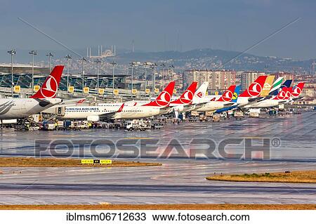 Aircraft at Istanbul Airport, Turkey, Asia View Large Photo Image Stock Image - Aircraft at Istanbul Airport, Turkey, Asia. Fotosearch