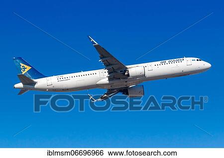 Stock Photograph - An Air Astana Airbus A321neo with registration number P4-KDF at Frankfurt Airport (FRA), Frankfurt, Germany, Europe. Fotosearch
