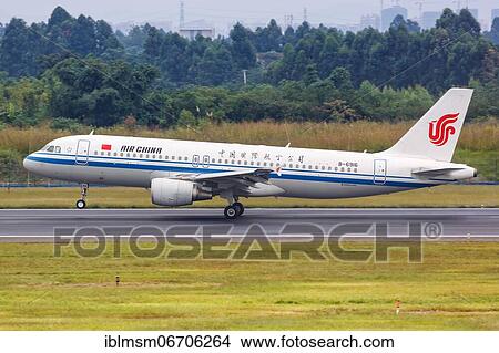 An Air China Airbus A320 aircraft with registration number B-6916 at Chengdu Airport, China, Asia View Large Photo Image Picture - An Air China Airbus A320 aircraft with registration number B-6916 at Chengdu Airport, China, Asia. Fotosearch